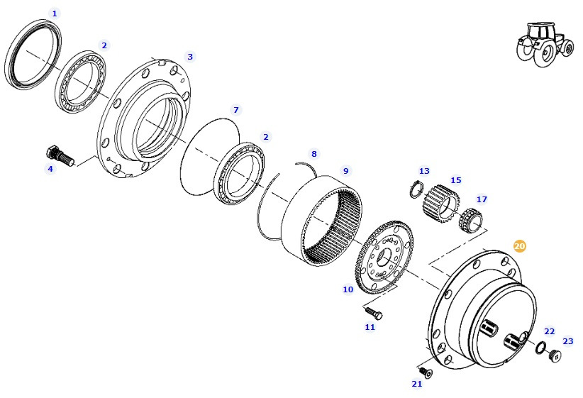 Fendt 414 Vario - oś przednia most - obudowa przekładni planetarnej F712301020250 - Essieu avant pour Machine agricole: photos 1 Fendt 414 Vario - oś przednia most - obudowa przekładni planetarnej F712301020250 - Essieu avant pour Machine agricole: photos 1