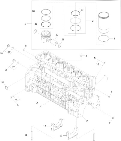 John Deere 9470RX - Zespół bloku krótkiego DZ112023 (Silnik) - Bloc-cylindres pour Tracteur agricole: photos 1 John Deere 9470RX - Zespół bloku krótkiego DZ112023 (Silnik) - Bloc-cylindres pour Tracteur agricole: photos 1