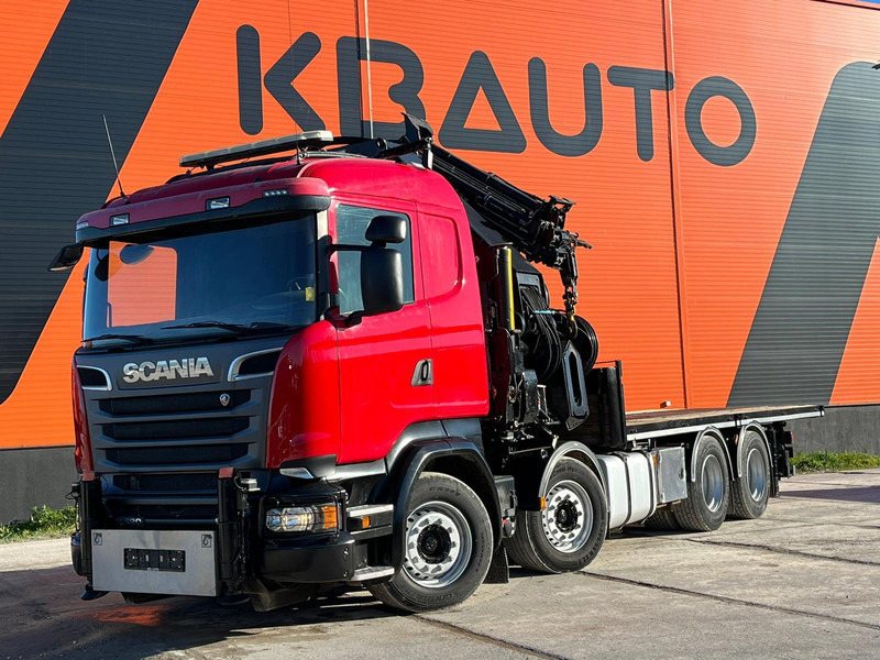Scania R 520 8x4 COMBI / HIAB 1058E-8 + JIB / PLATFORM L=6269 mm - Camion plateau, Camion grue: photos 2 Scania R 520 8x4 COMBI / HIAB 1058E-8 + JIB / PLATFORM L=6269 mm - Camion plateau, Camion grue: photos 2