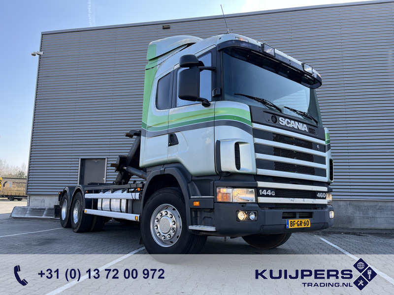 Scania R 144G V8 460 6x2 Boogie / 874 dkm / Blad - Blad / Hook Lift / NL Truck - Camion ampliroll: photos 1 Scania R 144G V8 460 6x2 Boogie / 874 dkm / Blad - Blad / Hook Lift / NL Truck - Camion ampliroll: photos 1