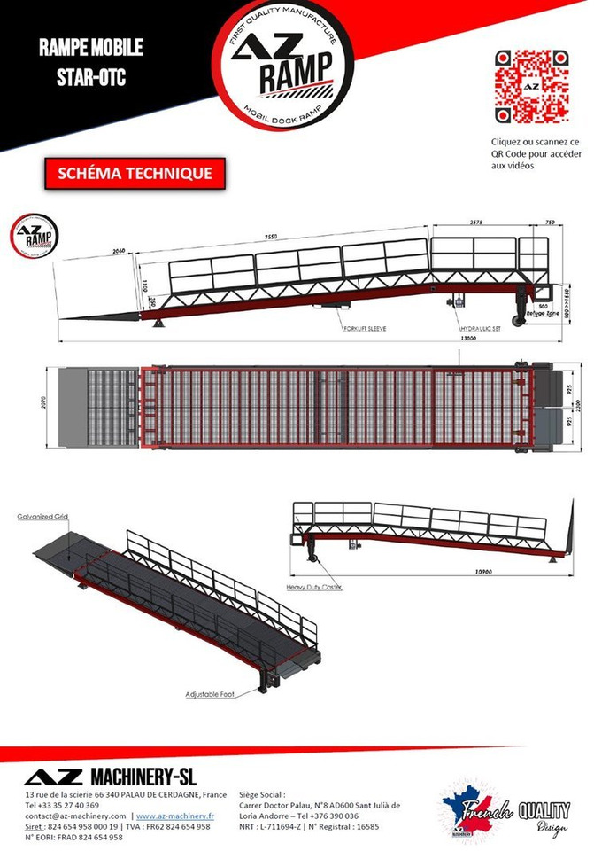 Loading Ramp with with hydraulic folding bridge - AZ RAMP - STAR-OTC- 8T. 8 ton capacity - Rampe de chargement: photos 3 Loading Ramp with with hydraulic folding bridge - AZ RAMP - STAR-OTC- 8T. 8 ton capacity - Rampe de chargement: photos 3