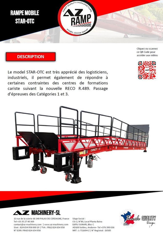 Loading Ramp with with hydraulic folding bridge - AZ RAMP - STAR-OTC- 8T. 8 ton capacity - Rampe de chargement: photos 2 Loading Ramp with with hydraulic folding bridge - AZ RAMP - STAR-OTC- 8T. 8 ton capacity - Rampe de chargement: photos 2