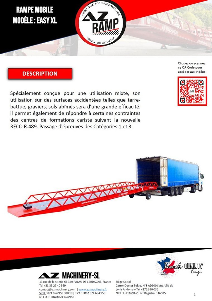 **RENTAL 12-24-36 Month** AZ RAMP-EASY XL-8 . Mobil Loading Ramp - Rampe de chargement: photos 3 **RENTAL 12-24-36 Month** AZ RAMP-EASY XL-8 . Mobil Loading Ramp - Rampe de chargement: photos 3