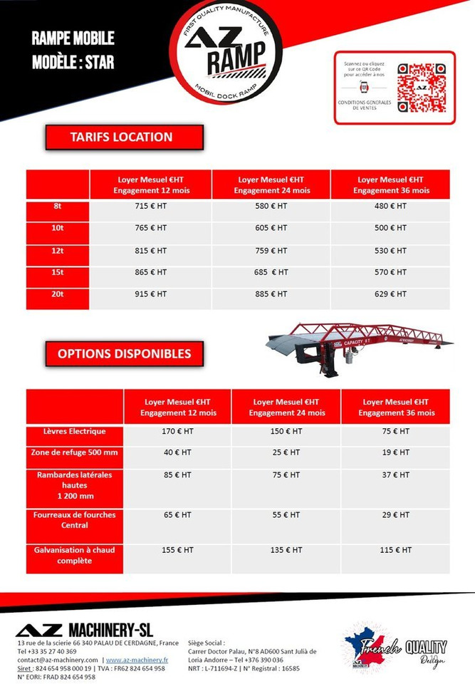 **RENTAL** Loading Ramp with with hydraulic tilting bridge - AZ RAMP - STAR- 8T. 8 ton capacity - Rampe de chargement: photos 2 **RENTAL** Loading Ramp with with hydraulic tilting bridge - AZ RAMP - STAR- 8T. 8 ton capacity - Rampe de chargement: photos 2