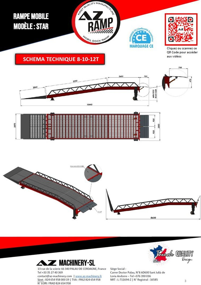 **RENTAL** Loading Ramp with with hydraulic tilting bridge - AZ RAMP - STAR- 8T. 8 ton capacity - Rampe de chargement: photos 5 **RENTAL** Loading Ramp with with hydraulic tilting bridge - AZ RAMP - STAR- 8T. 8 ton capacity - Rampe de chargement: photos 5