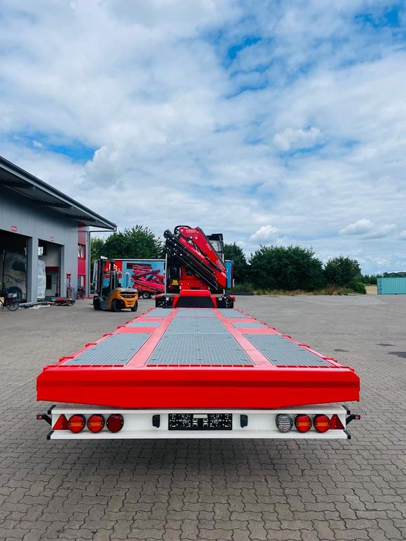 Semi-remorque plateau neuf Wiese Stufensattel Tieflader mit Kran Fassi F545: photos 10