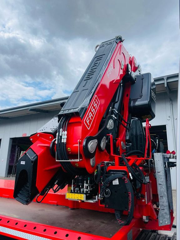 Semi-remorque plateau neuf Wiese Stufensattel Tieflader mit Kran Fassi F545: photos 7