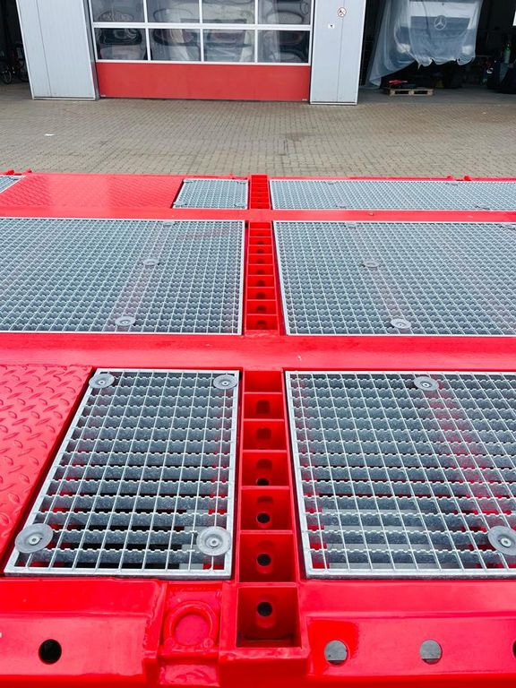 Semi-remorque plateau neuf Wiese Stufensattel Tieflader mit Kran Fassi F545: photos 9