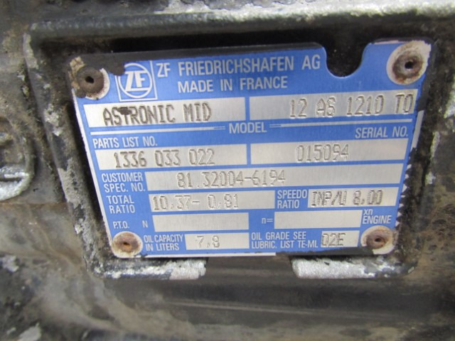 MAN TGM / TGS ASTRONIC MID 12AS 1210.70 GEARBOX - Boîte de vitesse pour Camion: photos 2 MAN TGM / TGS ASTRONIC MID 12AS 1210.70 GEARBOX - Boîte de vitesse pour Camion: photos 2