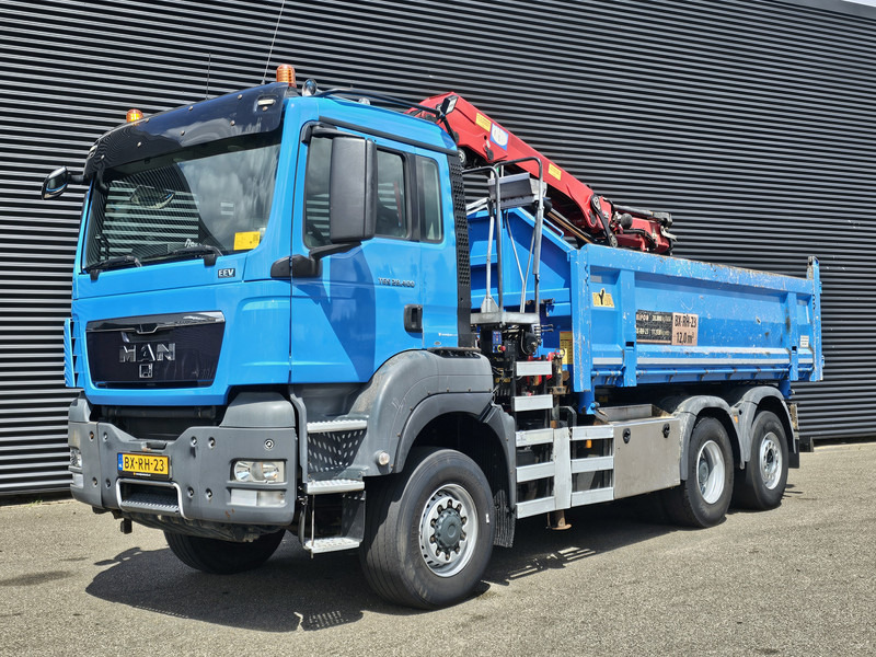 Camion benne, Camion grue MAN TGS 28.400 6X4-4 BL / CRANE + 2 SIDE TIPPER: photos 11