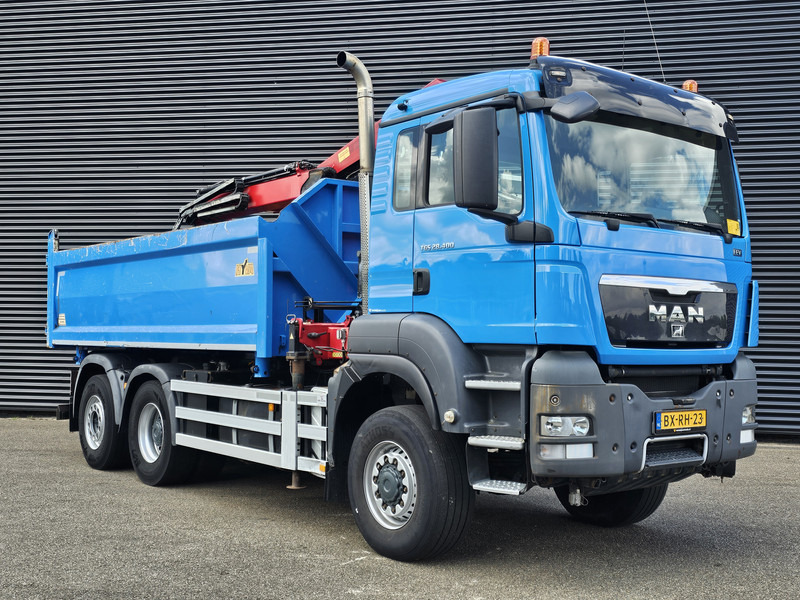 Camion benne, Camion grue MAN TGS 28.400 6X4-4 BL / CRANE + 2 SIDE TIPPER: photos 12