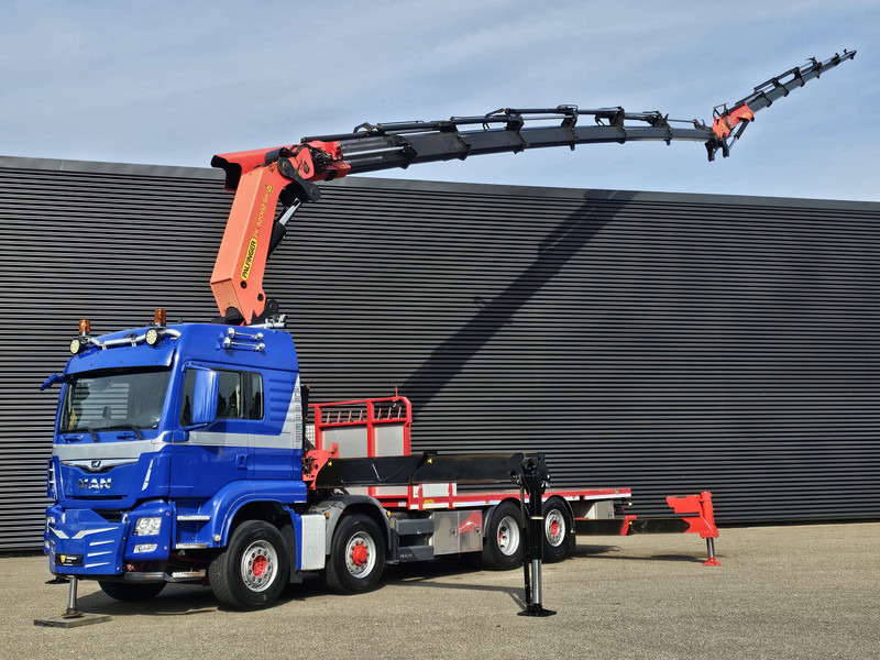 MAN TGS 35.500 8x4-6 / PALFINGER 92 t/m CRANE +JIB - Camion plateau: photos 1 MAN TGS 35.500 8x4-6 / PALFINGER 92 t/m CRANE +JIB - Camion plateau: photos 1