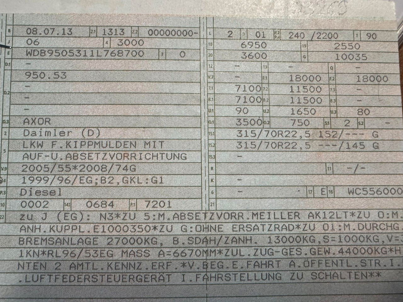 Mercedes-Benz 1833 4X2 Meiller AK 12 Absetzkipper - Camion benne: photos 2 Mercedes-Benz 1833 4X2 Meiller AK 12 Absetzkipper - Camion benne: photos 2