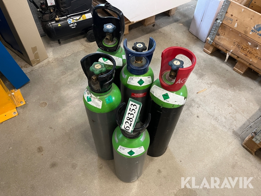 Gasflasker Argon mix med 18% Co2 - 5 styk - tomme - Matériel de chantier: photos 1 Gasflasker Argon mix med 18% Co2 - 5 styk - tomme - Matériel de chantier: photos 1