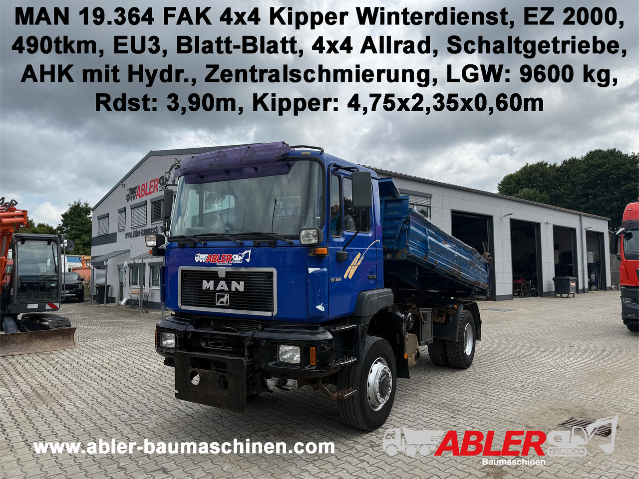 MAN 19.364 3-Seiten-Kipper Allrad Winterdienst - Camion benne: photos 1 MAN 19.364 3-Seiten-Kipper Allrad Winterdienst - Camion benne: photos 1