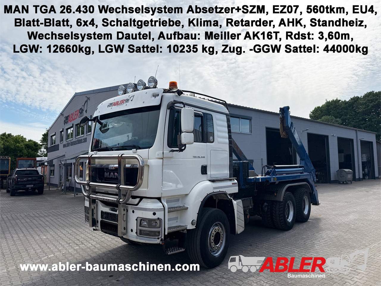 MAN TGS 26.440 WECHSELSYSTEM Absetzer+SZM - Camion multibenne: photos 1 MAN TGS 26.440 WECHSELSYSTEM Absetzer+SZM - Camion multibenne: photos 1