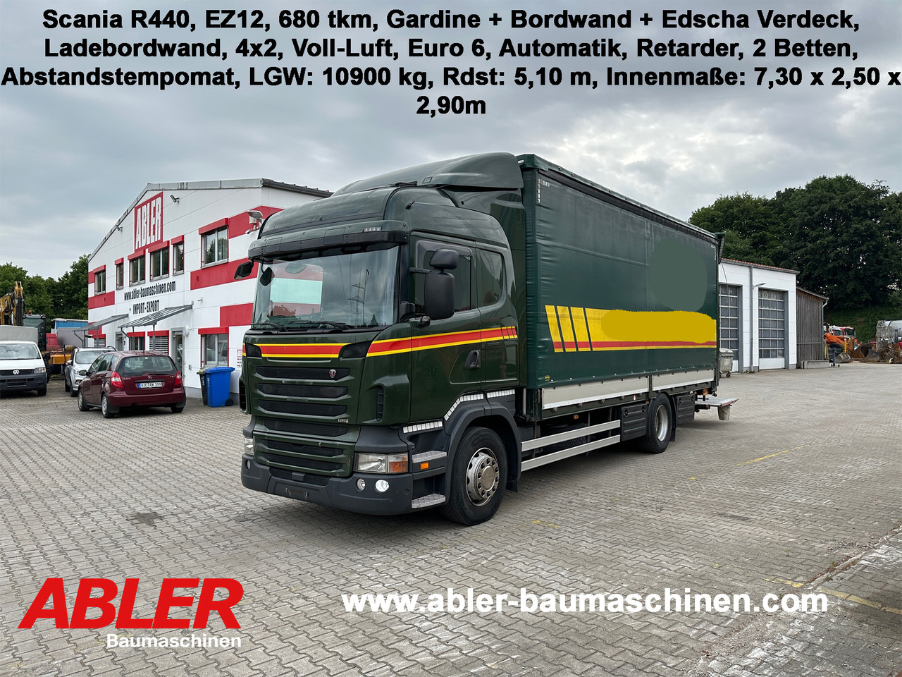 Scania R440 Pritsche Plane Bordwände Ladebordwand - Camion à rideaux coulissants: photos 1 Scania R440 Pritsche Plane Bordwände Ladebordwand - Camion à rideaux coulissants: photos 1