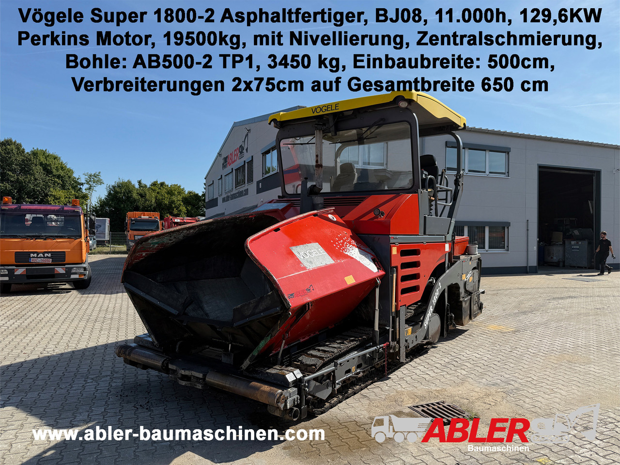 Vögele Super 1800-2 Asphaltfertiger mit Nivellierung 650cm - Finisseur: photos 1 Vögele Super 1800-2 Asphaltfertiger mit Nivellierung 650cm - Finisseur: photos 1