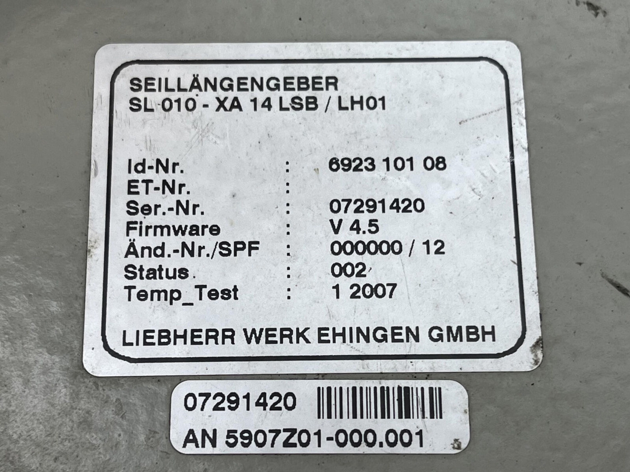Pièces de rechange pour Grue mobile Liebherr LTM 1060/2 rope length indicator: photos 7 Pièces de rechange pour Grue mobile Liebherr LTM 1060/2 rope length indicator: photos 7