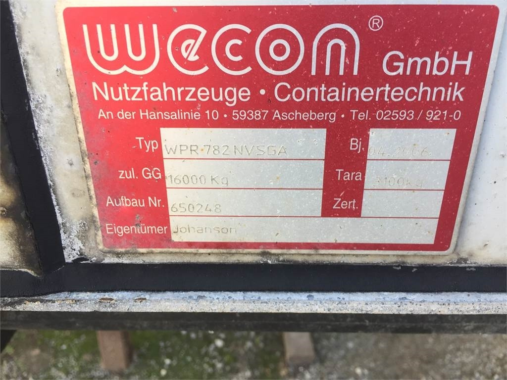 Carrosserie bâchee Wecon WPR 782 NVSGA 7820 mm gardin veksellad + hæve tag: photos 7