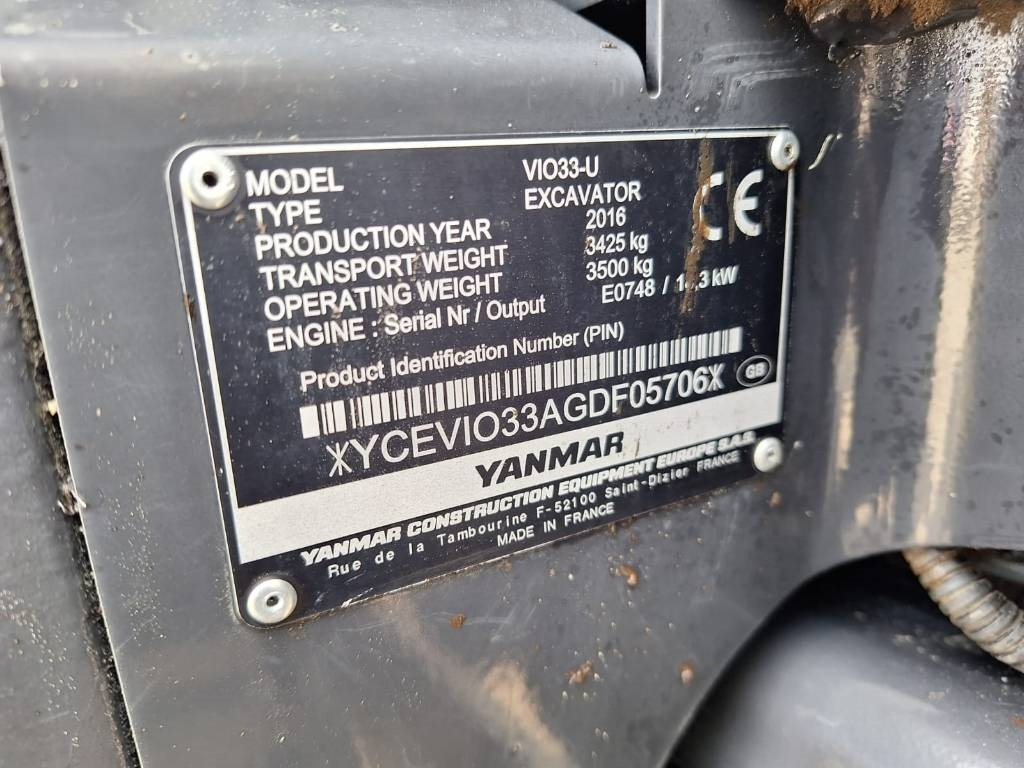 Mini pelle Yanmar ViO33-U PYÖRITTÄJÄLLÄ: photos 10