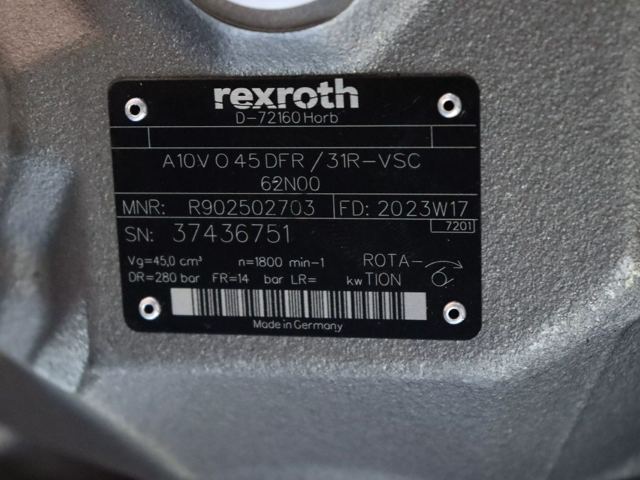 REXROTH A10VO45DFR/31R-VSC62N00 - Pompe hydraulique pour Engins de chantier: photos 4 REXROTH A10VO45DFR/31R-VSC62N00 - Pompe hydraulique pour Engins de chantier: photos 4