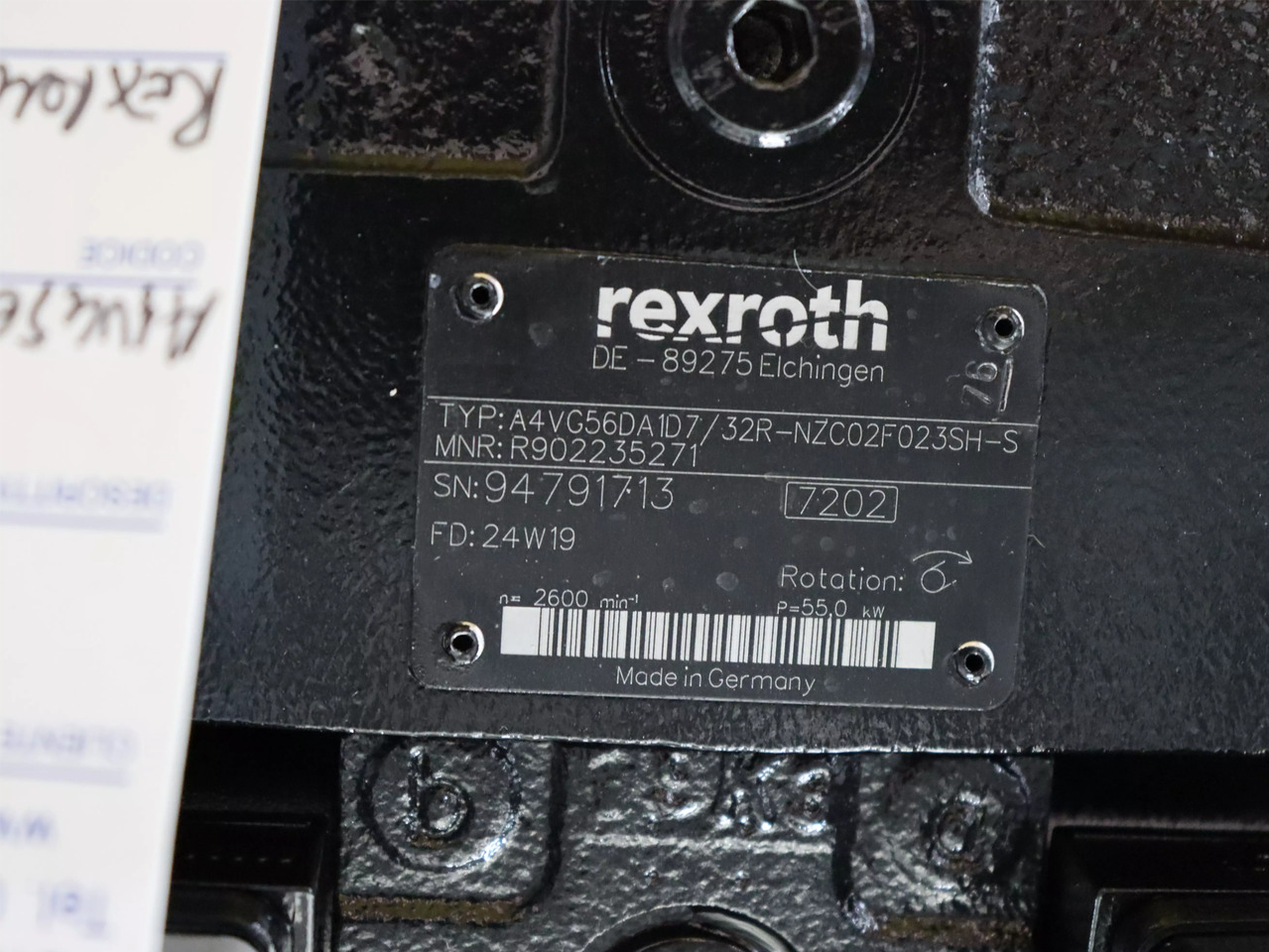 REXROTH A4VG56DA1D7/32R-NZC02F023SH-S - Pompe hydraulique pour Matériel de manutention: photos 3 REXROTH A4VG56DA1D7/32R-NZC02F023SH-S - Pompe hydraulique pour Matériel de manutention: photos 3