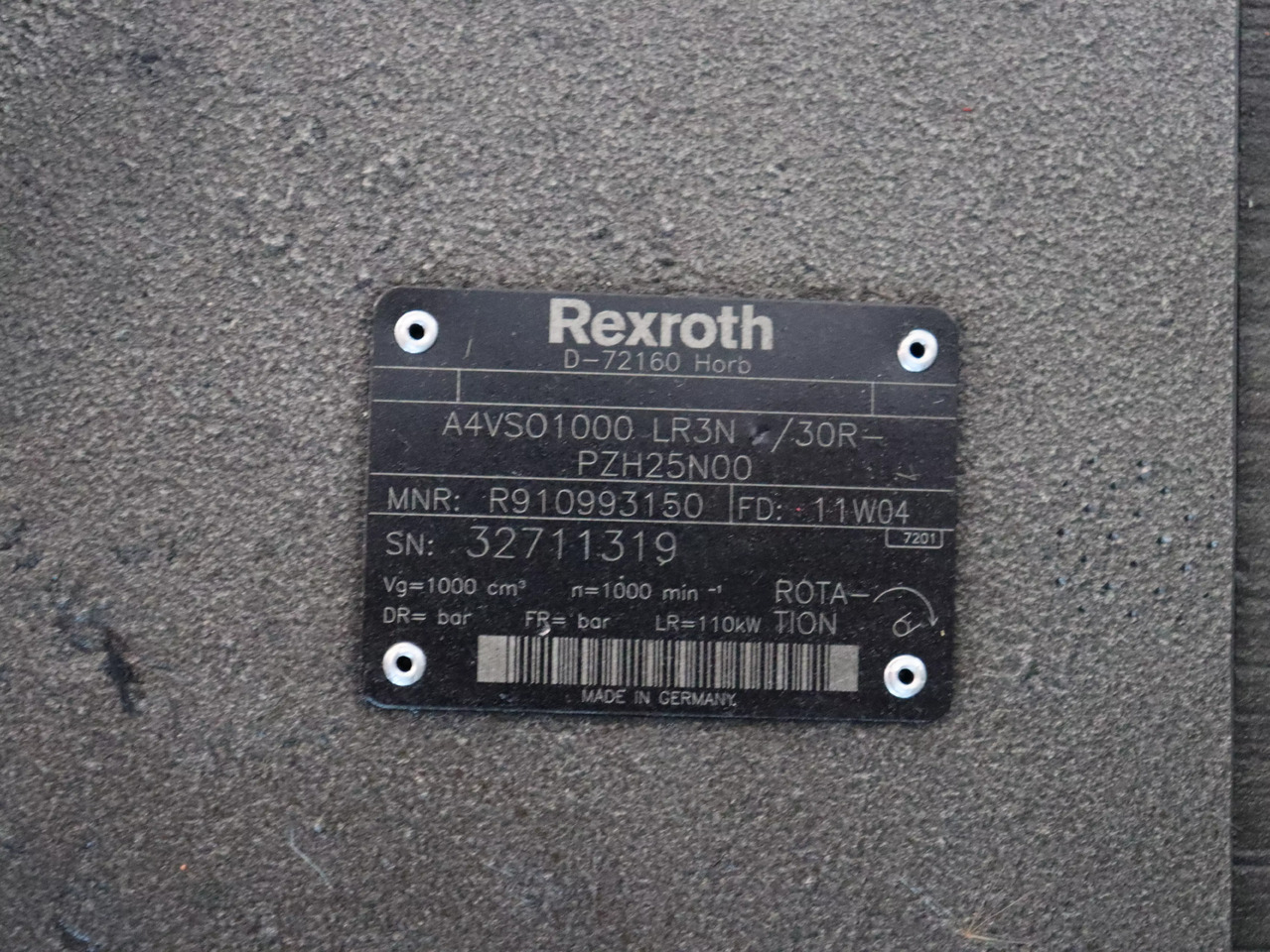 REXROTH A4VSO1000LR3N/30R-PZH25N00 - Pompe hydraulique pour Engins de chantier: photos 5 REXROTH A4VSO1000LR3N/30R-PZH25N00 - Pompe hydraulique pour Engins de chantier: photos 5
