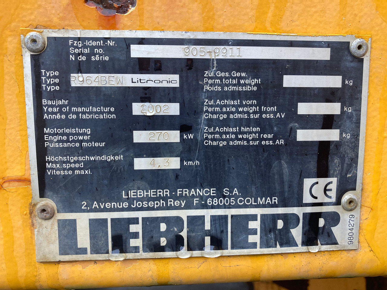 LIEBHERR R964BEW - Pelle sur chenille: photos 3 LIEBHERR R964BEW - Pelle sur chenille: photos 3