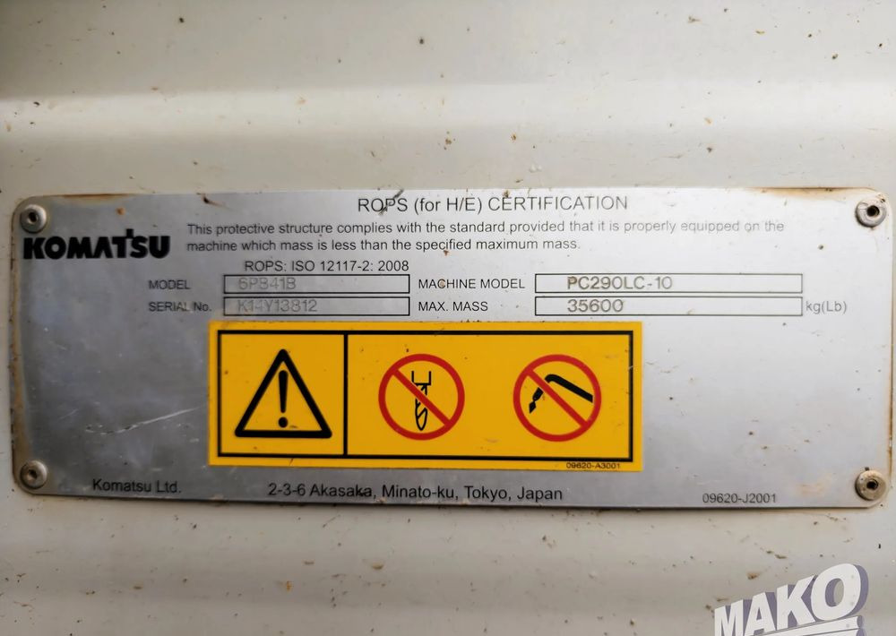 Pelle sur chenille Komatsu PC290LC-10: photos 16