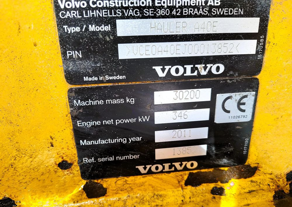 Volvo A40E - Tombereau: photos 5 Volvo A40E - Tombereau: photos 5