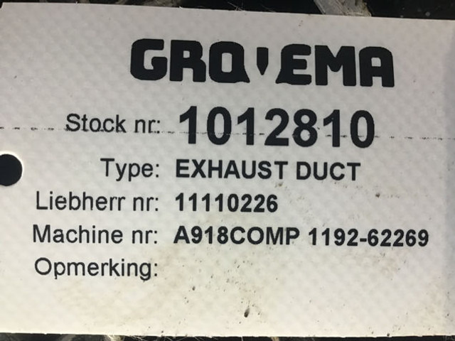 Liebherr Exhaust Duct - Tube d'echappement: photos 4 Liebherr Exhaust Duct - Tube d'echappement: photos 4