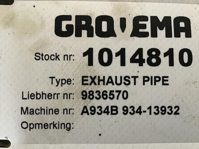 Liebherr Exhaust Pipe - Tube d'echappement: photos 3 Liebherr Exhaust Pipe - Tube d'echappement: photos 3