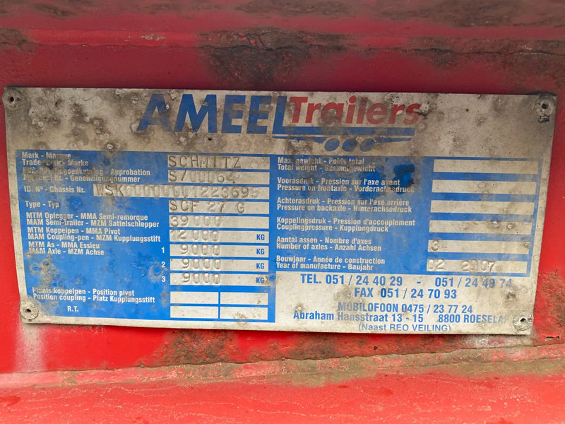 Semi-remorque porte-conteneur/ Caisse mobile Schmitz Cargobull SCF 24 G Chassis / SAF + Disc / 1x Extendable / Lift axle: photos 9