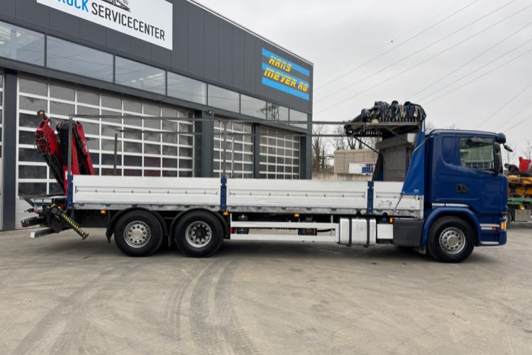 Camion grue, Camion plateau Scania G450 6x2 Hiab 122-4: photos 15