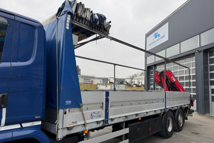 Camion grue, Camion plateau Scania G450 6x2 Hiab 122-4: photos 17