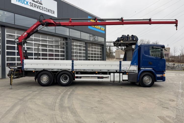 Camion grue, Camion plateau Scania G450 6x2 Hiab 122-4: photos 8