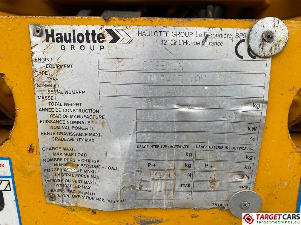 Nacelle ciseaux Haulotte Compact 10N Electric Scissor Work Lift 1000cm: photos 10