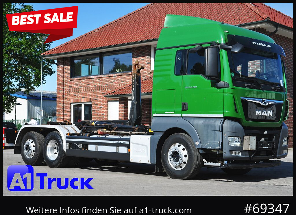 MAN TGX 26.460 XLX BL 6x2, Meiller, Funk - Camion ampliroll: photos 1 MAN TGX 26.460 XLX BL 6x2, Meiller, Funk - Camion ampliroll: photos 1