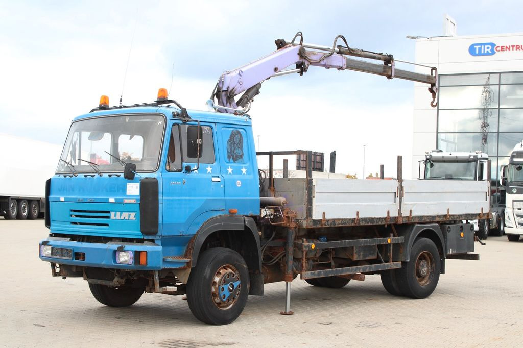 LIAZ 18.23,CRANE NJ SR-70 PT,BEACONS - Camion plateau, Camion grue: photos 1 LIAZ 18.23,CRANE NJ SR-70 PT,BEACONS - Camion plateau, Camion grue: photos 1