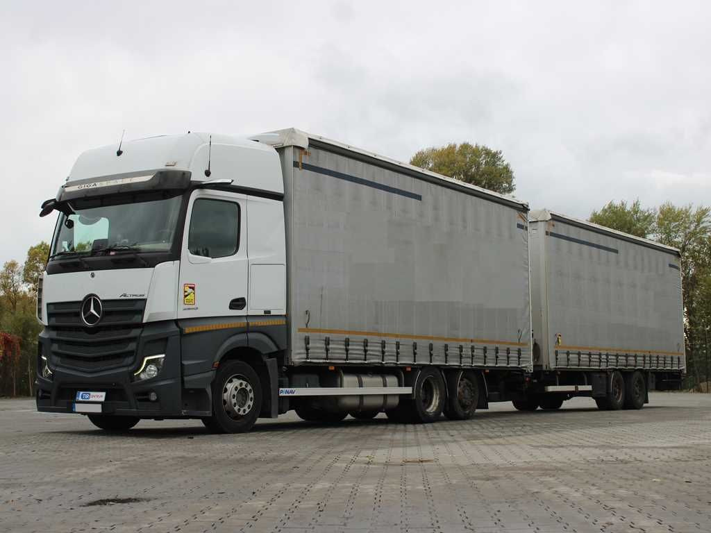 Camion à rideaux coulissants Mercedes-Benz Actros 2542, 6X2, NAVIGATION + PANAV TVK18M: photos 1