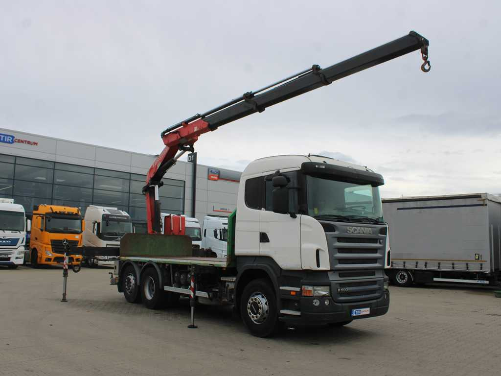 Scania R 500, 6X2, EURO 4, OPTICRUISE, HYDRAULIC ARM FASSI F220A.23 - Camion plateau, Camion grue: photos 3 Scania R 500, 6X2, EURO 4, OPTICRUISE, HYDRAULIC ARM FASSI F220A.23 - Camion plateau, Camion grue: photos 3