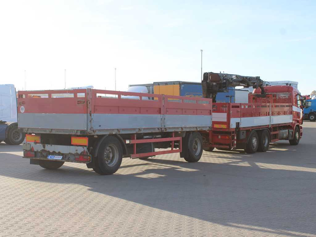 Scania R380, EURO 3, 6X2, LIFT AXLE, HIAB 166K + KOGEL ANBS(1996) - Camion plateau, Camion grue: photos 4 Scania R380, EURO 3, 6X2, LIFT AXLE, HIAB 166K + KOGEL ANBS(1996) - Camion plateau, Camion grue: photos 4