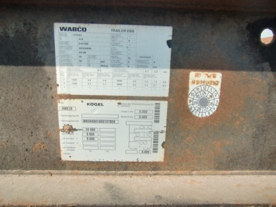 Remorque porte-conteneur/ Caisse mobile Kögel AWE 18 Lafette Standard: photos 11 Remorque porte-conteneur/ Caisse mobile Kögel AWE 18 Lafette Standard: photos 11