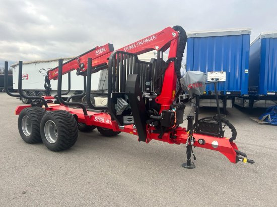 STEPA M-16 Forstanhänger mit Steindl Palfinger Forstkran L, 2-Achsig 4- Rungenpaare - Remorque forestière: photos 1 STEPA M-16 Forstanhänger mit Steindl Palfinger Forstkran L, 2-Achsig 4- Rungenpaare - Remorque forestière: photos 1