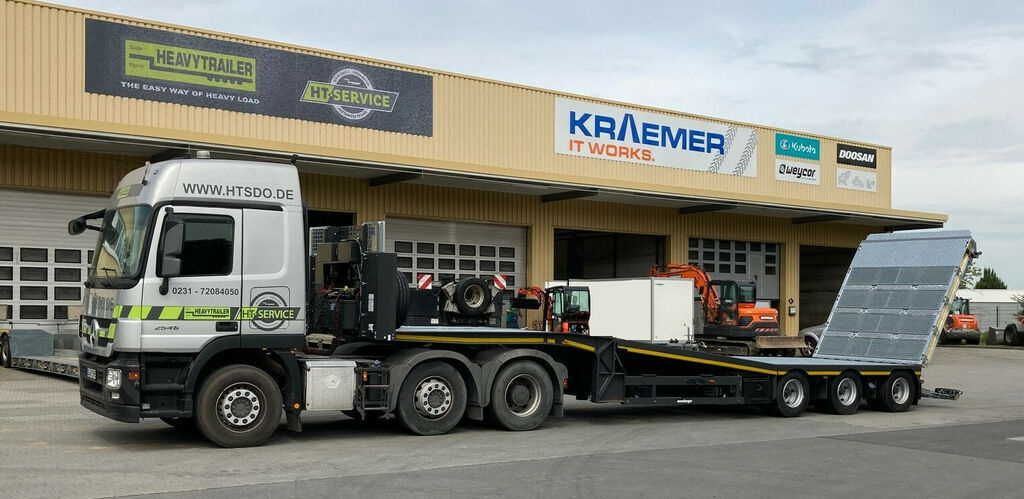 Meusburger 3-Achs-Satteltieflader mit abklappbarem Heck - Semi-remorque surbaissé: photos 1 Meusburger 3-Achs-Satteltieflader mit abklappbarem Heck - Semi-remorque surbaissé: photos 1