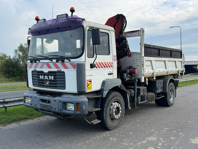 MAN 19.310 4x2 Kipper with HMF 1463K2 Crane - Camion benne, Camion grue: photos 1 MAN 19.310 4x2 Kipper with HMF 1463K2 Crane - Camion benne, Camion grue: photos 1