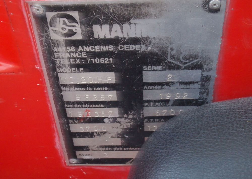 Chariot élévateur diesel Wózek widłowy Manitou MC.20.HP 1992: photos 6
