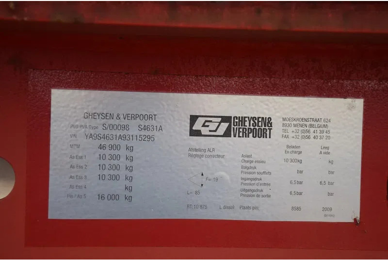 Gheysen en Verpoort 3 assen 47 Ton - Semi-remorque surbaissé: photos 5 Gheysen en Verpoort 3 assen 47 Ton - Semi-remorque surbaissé: photos 5