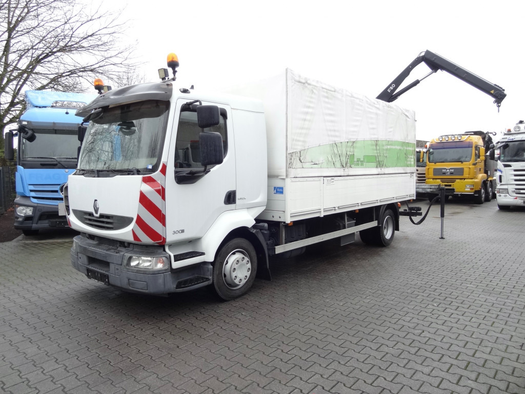 Renault Midlum 300.12 Fassi F80 - Camion plateau, Camion grue: photos 1 Renault Midlum 300.12 Fassi F80 - Camion plateau, Camion grue: photos 1